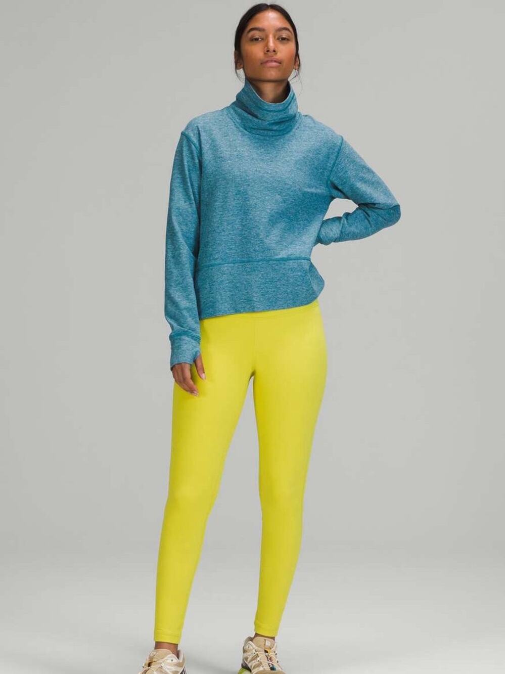 Lululemon Ready to Rulu Pullover in Heathered Capture Blue Size 8